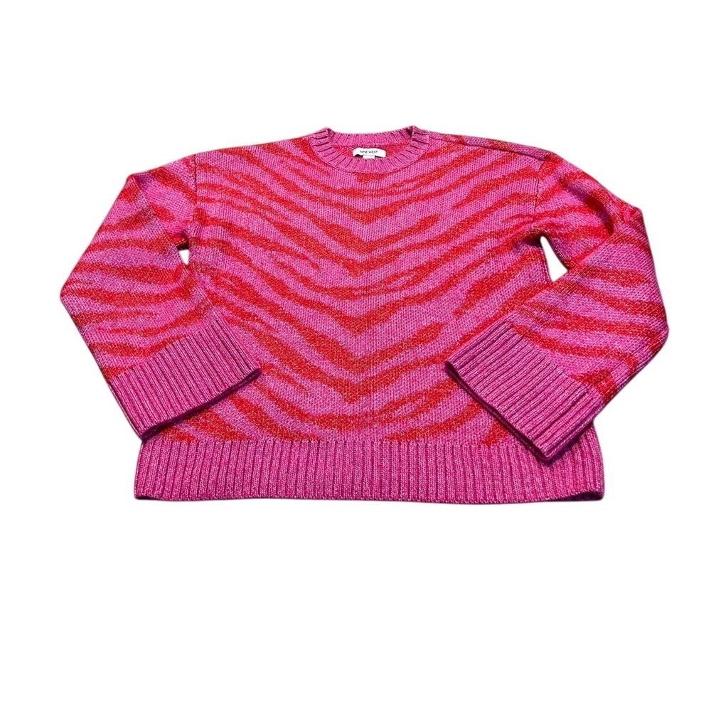 NINE WEST pink and red zebra sweater